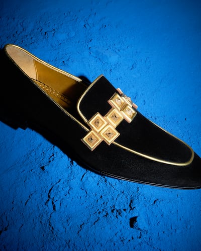 Louboutin's take on a Diwali loafer for men, in black and gold. Photo: Christian Louboutin