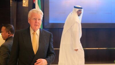 Dr Olafur Ragnar Grimsson, the president of Iceland, yesterday delivered a lecture on the Clean Energy Economy at the Emirates Centre for Strategic Studies and Research in Abu Dhabi. Ravindranath K / The National