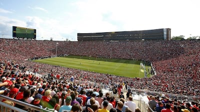 Fans watch the International Champions Cup tournament soccer match between Liverpool and Manchester United. AP Photo