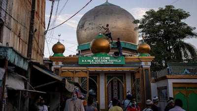 The Manila Golden Mosque is painted in preparation for Eid al-Fitr festival marking the end of the Islamic holy month of Ramadan, amid the coronavirus disease outbreak in Quiapo, Manila, Philippines. Reuters