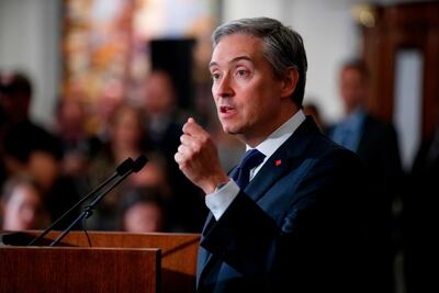 Francois-Philippe Champagne called for accountability, transparency and justice after a meeting of foreign ministers in London. AFP