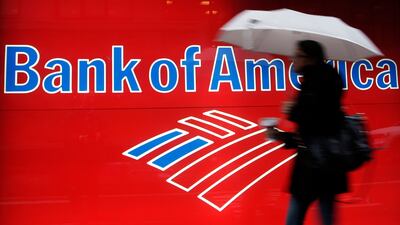 Bank of America's revenue rose by 3 per cent on an annual basis to $25.2 billion in the last quarter. AP