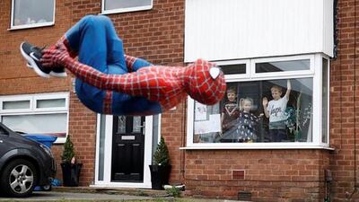 The Stockport Spider Men was started by friends Jason Baird and Andrew Baldock who both took to the streets of at the start of lockdown dressed as Spider Man to use their daily exercise time to keep the children smiling. Jason Baird/NPG