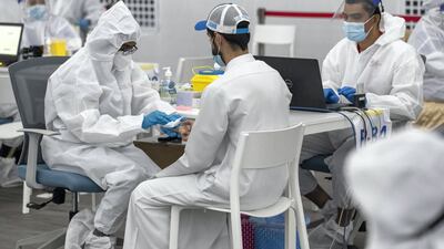 The DPI screening centre on the border between Dubai and Abu Dhabi is quick and results are out in a matter of minutes. Antonie Robertson / The National
