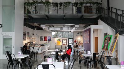 The cafe at the Mawaheb studio in Al Quoz is open to all. Pawan Singh / The National