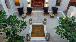 An inner courtyard of one of the renovated heritage houses at The Chedi Al Bait, Sharjah. Photo: GHM Hotels