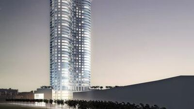 Above, a rendering of the World One tower in Mumbai, which is expected to reach more than 460 metres when completed next year. Courtesy Lodha Group