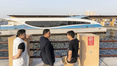 Many commuters are jumping onboard the ferry to escape heavy traffic on the roads between Dubai and Sharjah. Antonie Robertson / The National