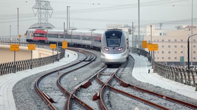 Dubai's first Etihad Rail train service was launched on Wednesday. All pictures by Chris Whiteoak / The National