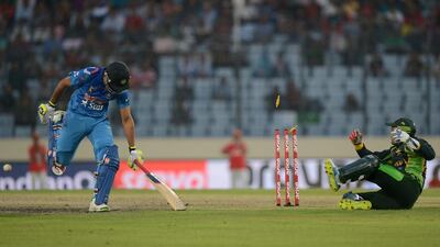Indian played Pakistan in the Asia Cup on March 2, 2014. AFP