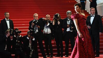 Noomi Rapace in Vivienne Westwood. AFP