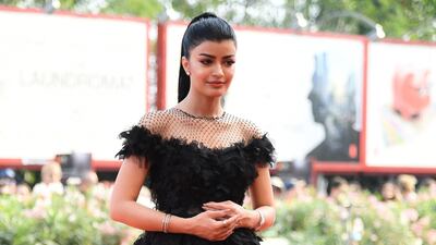 Saudi actress Mila Al Zahrani arrives for the screening of 'The Perfect Candidate' during the 76th Venice Film Festival on August 29, 2019. AFP