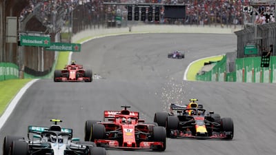 Valtteri Bottas ahead of Sebastian Vettel and Max Verstappen. EPA