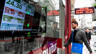 Argentina which saw its peso plummet by 6.6 per cent against the dollar in the past week, has increased the benchmark borrowing rate to 40 per cent. Eitan Abramovich/AFP