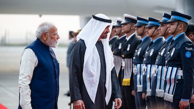 A guard of honour in place for Sheikh Mohamed's arrival
