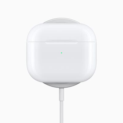 Apple's new AirPods now come with MagSafe charging. Courtesy Apple