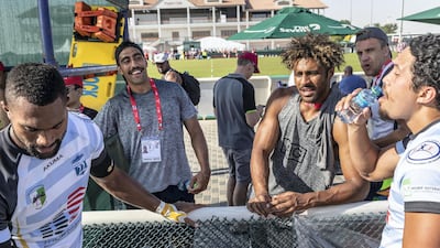 Nicole and Masirewa at the sidelines of HSBC World Rugby Sevens. Antonie Robertson / The National