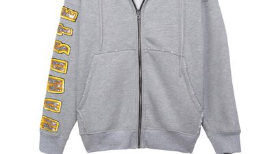 Sequinned, text-emblazoned appliqués will give your hoodie that glam factor. Price on request, Sandro. Courtesy of Sandro
