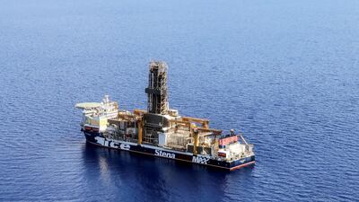 The Energean drill ship entered the Karish natural gas field last month. Reuters