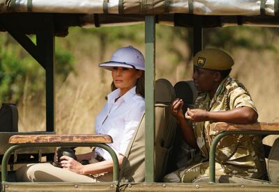 United States First lady Melania Trump at Nairobi National Park in Kenya on Friday. AP