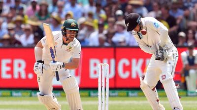 Australia's Travis Head scored 114 against New Zealand on the second day of the second Test match at the MCG. AFP