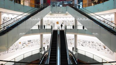 Apple put up hoarding at its location at The Dubai Mall to signal its impending arrival. Courtesy Apple