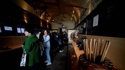 People visit the Leonardo Da Vinci museum on April 9, 2019. AFP