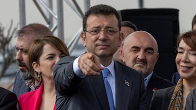 Istanbul's mayor Ekrem Imamoglu at a campaign event ahead of the local elections in Istanbul, Turkey. Reuters