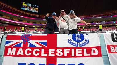 England fans at Al Bayt Stadium in Al Khor for the quarter-final tie against France. PA
