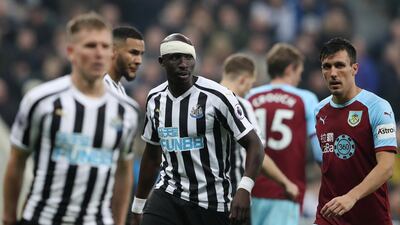 Newcastle United's Mohamed Diame, second left, in action against Burnley in the Premier League on Tuesday. Reuters