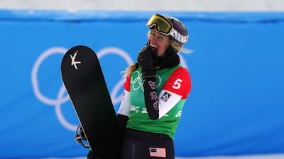 USA's Lindsey Jacobellis after winning the women's snowboard cross final. PA