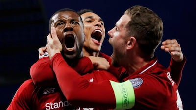 Georginio Wijnaldum, left, helped Liverpool win the Uefa Champions League final in 2018/19. Reuters