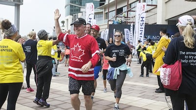 Participants take part in the Terry Fox Run in Dubai. Mona Al Marzooqi / The National