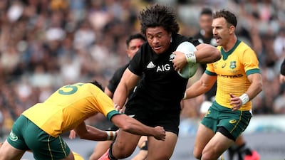 New Zealand's Caleb Clarke makes a break. AFP