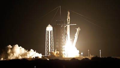 A SpaceX Falcon 9 rocket, with the Crew Dragon capsule, is launched carrying four astronauts on a NASA commercial crew mission to the International Space Station. Reuters