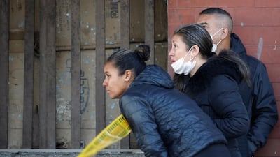 Relatives of prisoners are seen outside La Modelo prison, after a riot started by prisoners demanding government health measures against the spread of the coronavirus disease (Covd-19) in Bogota, Colombia March 22, 2020. REUTERS