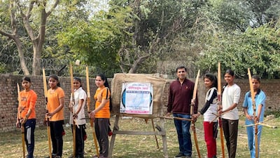 Sunil Jaglan, 37, a father of two young girls, wanted to encourage women to talk about openly about their periods with their fathers and brothers. He launched the Period Chart campaign in Haryana's Nuh district in November 2020. Taniya Dutta for The National