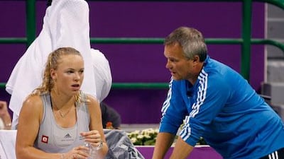 Piotr Wozniacki, left, is back coaching his daughter Caroline, after they dispensed with Ricardo Sanchez.