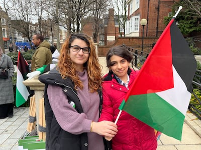 Rosie Naz and her daughter Elfida, who took part in the school strikes on Wednesday. Photo: The National