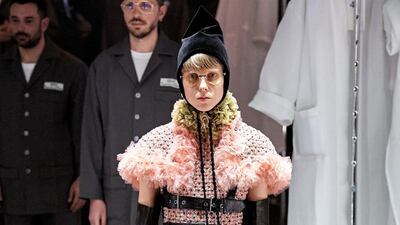 The backstage as frontstage at the Gucci show during Milan Fashion Week