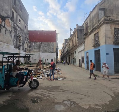 Rubbish piling up on the streets of Havana. Photo: Salim A Essaid / The National
