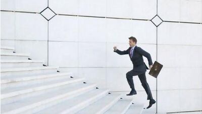 You can start the office workout by taking the stairs. istockphoto