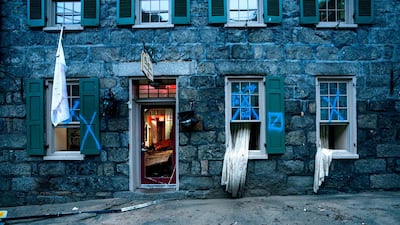 Damage on Main Street after a flash flood rushed through the historic town of Ellicott City, Maryland, USA, 27 May 2018. The National Weather Service stated as much as 9.5 inches of rain fell in the area. Jim Lo Scalzo / EPA