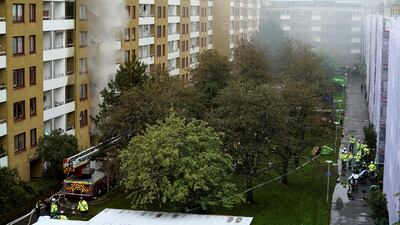 The apartment block in Gothenburg after Tuesday morning's explosion that injured 16 people, four seriously. Reuters