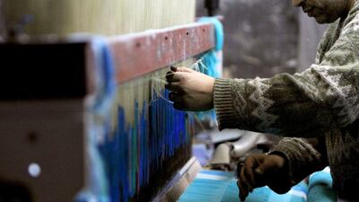 Egypt’s textile exports have slid more than 8 per cent since the ouster of Hosni Mubarak, to $2.2 billion in 2012 from from $2.4bn in 2011. Mohamed Abd El Ghany / Reuters