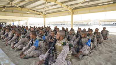 National Service recruits take part in exercises at the camp. Ryan Carter / Crown Prince Court - Abu Dhabi