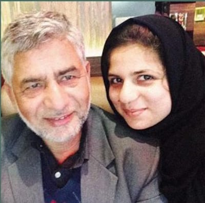Altaf Ahmed Shah with his daughter Ruwa Shah. photo: @Fatima Khan twitter