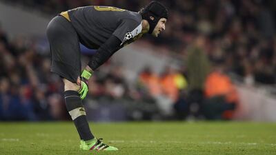 Arsenal's Petr Cech shown during their loss to Barcelona in the Champions League last week. Toby Melville / Reuters / February 23, 2016