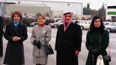 Princess Basma, Princess Taghrid, Prince Muhammed and Princess Sarvath in 1999. Getty Images