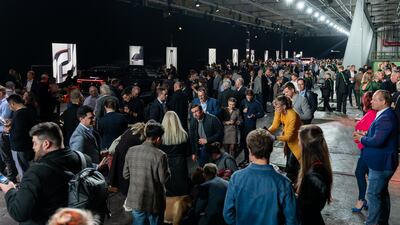 Motoring aficionados gather at Copenhagen's Train Workshop for the launch of the Polestar 3.
